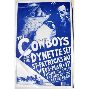 Vtg 1980s 1990s Punk Rock Hair Band Concert Flyer - The Cowboys & Dynette Set